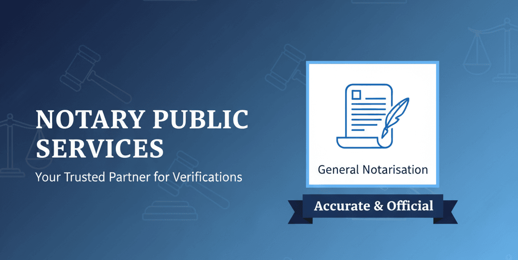“General notarization services for affidavits and declarations”

“Real estate document notarization – mortgage and property deeds”

“Business and corporate contract notarization”

“Legal and court document notarization with official seal”

“Power of attorney notarization by licensed notary public”

“Mobile notary services at home and office”

“Passport and visa photo services meeting international standards”